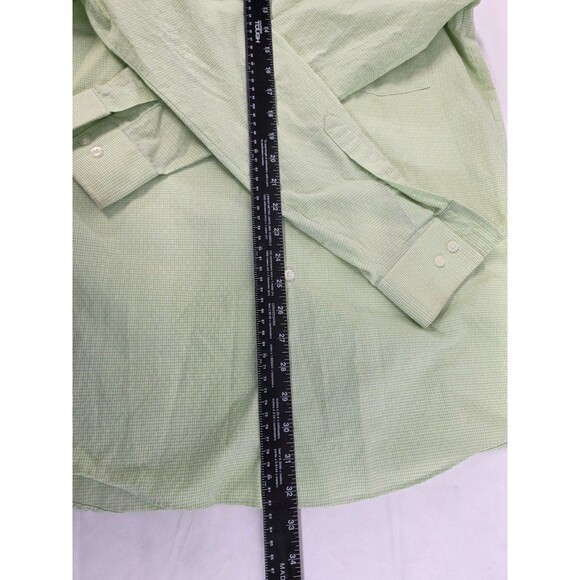 Van Heusen Shirt Mens 15 32/33 Green Long Sleeve Button Up Cotton Blend - Picture 7 of 7